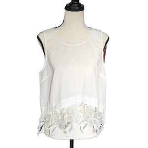 Astr Nordstrom Ivory Top with Floral Lace Bottom Size L